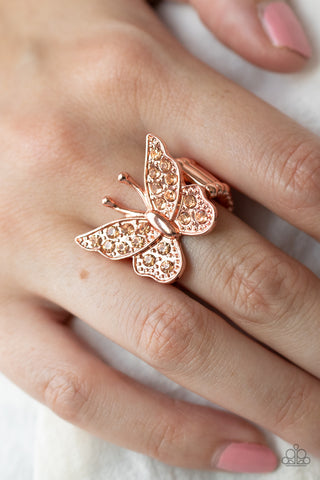 Paparazzi Accessories  - Bona Fide Butterfly - Copper Ring