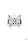 Paparazzi Accessories  - Blinged Out Butterfly - Pink Ring
