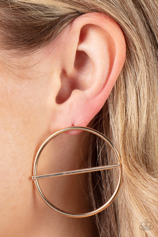 Dynamic Diameter - Gold Earring - Paparazzi Accessories