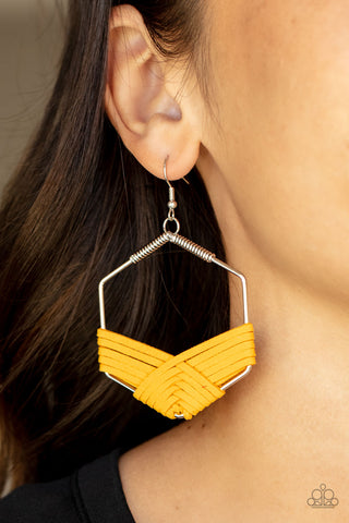Paparazzi Accessories  - Suede Solstice - Yellow Earring