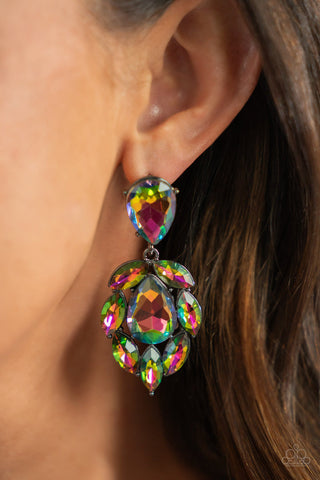 Paparazzi Accessories - Galactic Go-Getter Multi (Oil Spill) Earrings