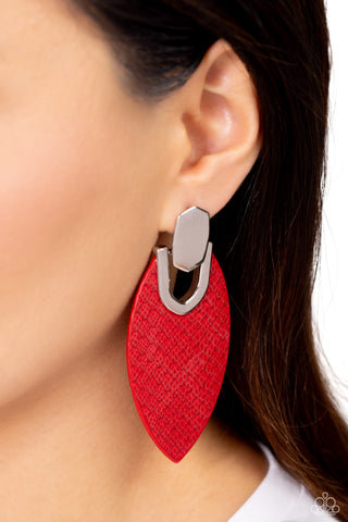 Wildly Workable - Red Earring  - Paparazzi Accessories
