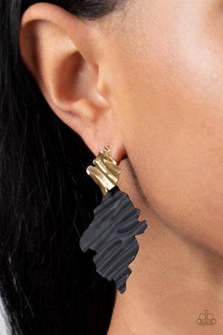 Paparazzi Accessories - Crimped Couture - Gold Earring