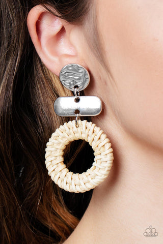 Paparazzi Accessories - Woven Whimsicality - White Earring