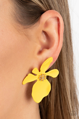 Paparazzi Accessories  - Hawaiian Heiress - Yellow Earring