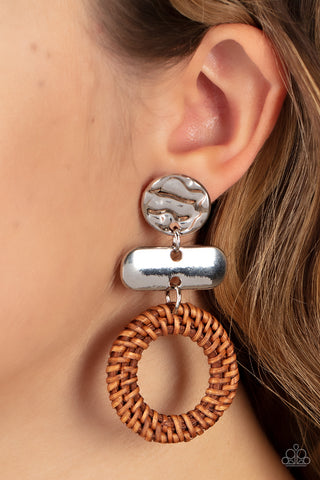 Paparazzi Accessories = Woven Whimsicality - Brown Earring