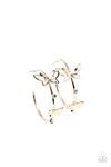 Paparazzi Accessories - Full Out Flutter - Gold Hoop Earring