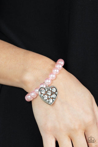 Paparazzi Accessories  - Cutely Crushing - Pink Heart Bracelet