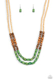 Paparazzi Accessories  - Bermuda Bellhop - Green Necklace