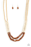 Paparazzi Accessories  - Bermuda Bellhop - Brown Wood Necklace