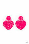 Paparazzi Accessories  - Just a Little Crush - Pink Heart 💕 Earring