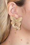 Paparazzi Accessories  - Blushing Butterflies - Gold Earring