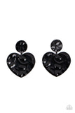Just a Little Crush - Black Heart Earring - 🖤 Paparazzi Accessories