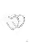 Paparazzi Accessories  - AMORE to Love - White Heart 🤍 Hoop Earring