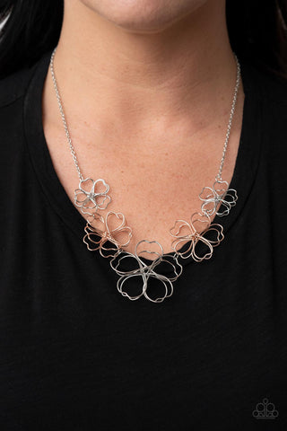 Paparazzi Accessories - Time to GROW - Silver Flower Necklace