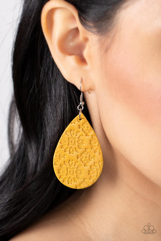 Paparazzi Accessories - Stylishly Subtropical - Yellow Earring
