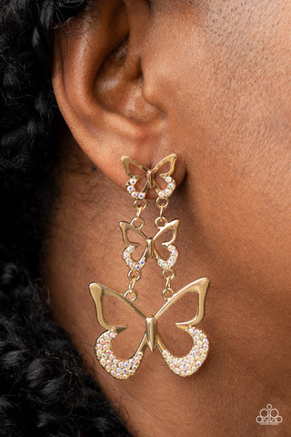 Paparazzi Accessories  - Flamboyant Flutter - Multi Butterfly 🦋 Earring