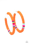 Paparazzi Accessories  - Colorfully Contagious - Orange Hoop Earring