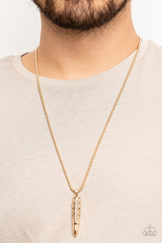 Paparazzi Accessories  - Mysterious Marksman - Gold Urban Necklace