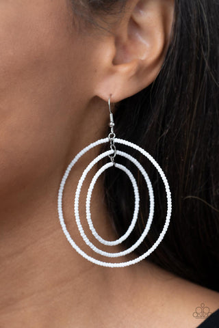 Paparazzi Accessories - Colorfully Circulating - White Earring
