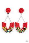 Paparazzi Accessories  - Make it RAINBOW - Red Earring