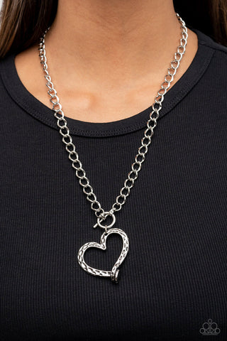 Paparazzi Accessories - Reimagined Romance - Silver Heart Necklace