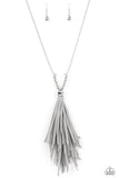 Paparazzi Accessories - A Clean Sweep - Silver Leather Necklace