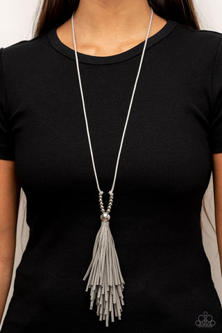Paparazzi Accessories - A Clean Sweep - Silver Leather Necklace