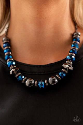 Paparazzi Accessories - Interstellar Influencer & Power Pose - Blue Necklace & Bracelet (Set)
