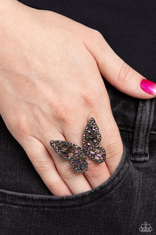 Flauntable Flutter - Multi Butterfly 🦋 Ring- Paparazzi Accessories