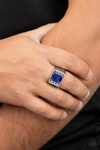 Paparazzi Accessories - Metro Magnate - Blue Men's Ring