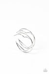 Paparazzi Accessories  - Love Goes Around - Silver Heart Hoop Earring