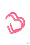 Paparazzi Accessories  - Heart-Throbbing Twinkle - Pink Heart Earring
