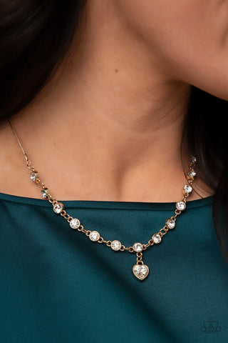 Paparazzi Accessories  -True Love Trinket Necklace & Truly Lovely Bracelet - Gold Set