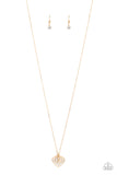 Letters of Love - Gold Heart Necklace - Paparazzi Accessories