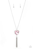 Finding My Forever - Pink Heart Necklace - Paparazzi Accessories