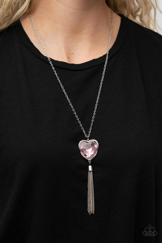 Finding My Forever - Pink Heart Necklace - Paparazzi Accessories