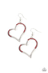 Paparazzi Accessories  - Tenderhearted Twinkle - Red Heart ❤️ Earring