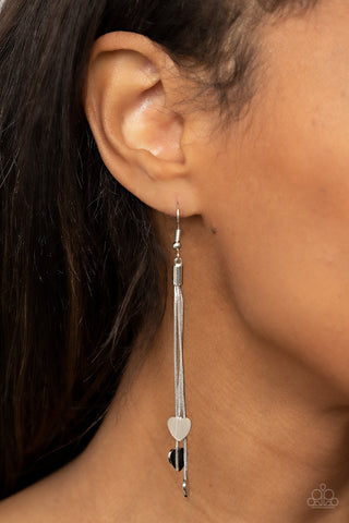 Paparazzi Accessories  - Higher Love - Silver Heart Earring