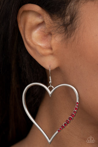 Paparazzi Accessories - Bewitched Kiss - Red Heart Earring