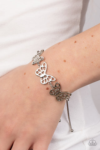 Paparazzi Accessories  - Put a WING on It - Silver Butterfly Bracelet