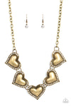 Paparazzi Accessories  - Kindred Hearts - Brass Necklace