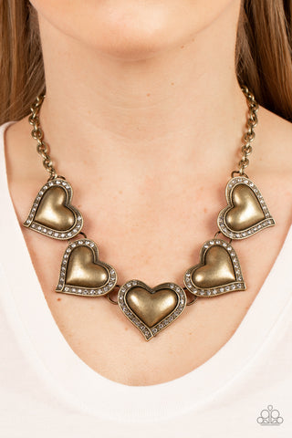 Paparazzi Accessories  - Kindred Hearts - Brass Necklace