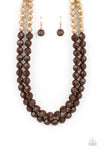 Paparazzi Accessories  - Greco Getaway & Grecian Glamour - Brown Necklace & Bracelet Set
