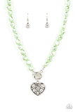 Paparazzi Accessories  - Color Me Smitten - Green Heart 💚 Necklace