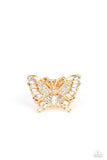 Paparazzi Accessories - Fearless Flutter - Gold Butterfly RIng