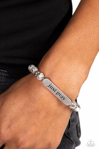 Paparazzi Accessories  - Just Pray - Silver Inspirational Bracelet