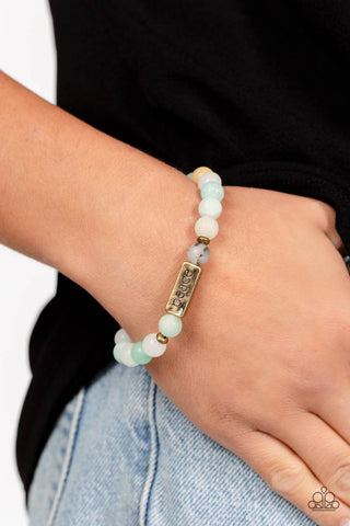 Paparazzi Accessories  - Serene Season - Blue Inspirational Bracelet