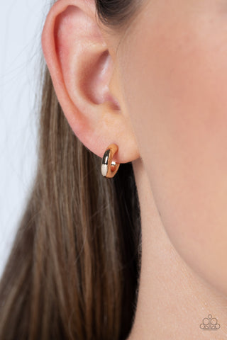 Catwalk Curls - Gold Hoop Earring - Paparazzi Accessories