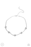 Paparazzi Accessories  - Fluttering Fanatic - White Butterfly Necklace
